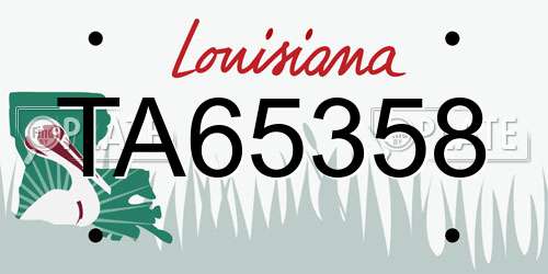 TA65358 Louisiana License Plate
