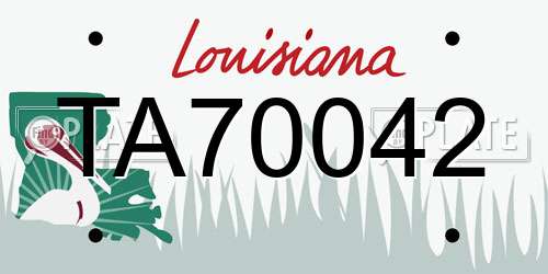 TA70042 Louisiana License Plate