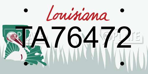 TA76472 Louisiana License Plate