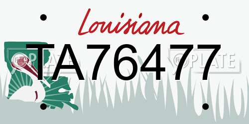 TA76477 Louisiana License Plate