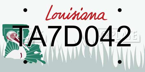 TA7D042 Louisiana License Plate