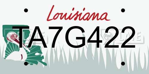 TA7G422 Louisiana License Plate