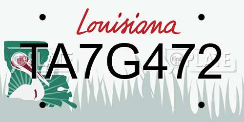 TA7G472 Louisiana License Plate