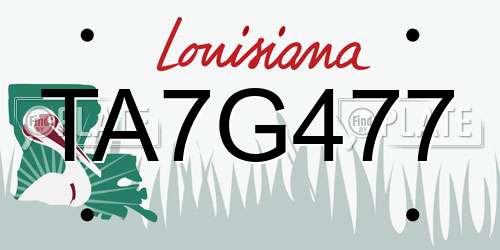 TA7G477 Louisiana License Plate