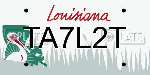 TA7L2T Louisiana License Plate
