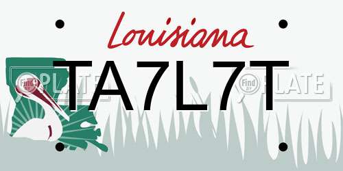 TA7L7T Louisiana License Plate