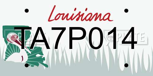 TA7P014 Louisiana License Plate