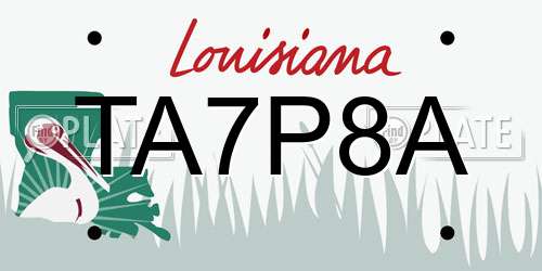 TA7P8A Louisiana License Plate