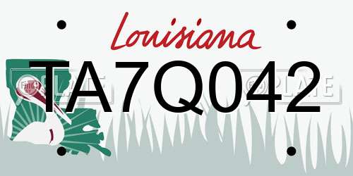 TA7Q042 Louisiana License Plate