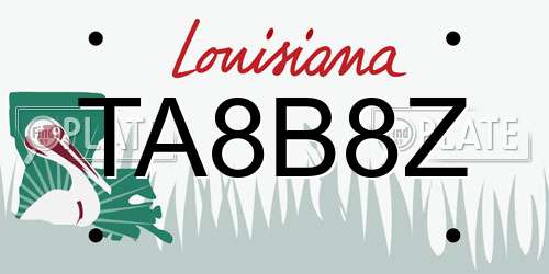 TA8B8Z Louisiana License Plate