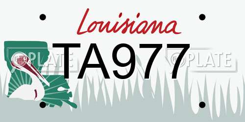 TA977 Louisiana License Plate