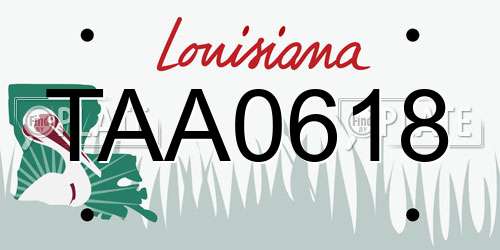 TAA0618 Louisiana License Plate