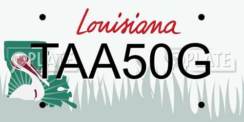 TAA50G Louisiana License Plate
