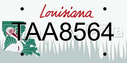 TAA8564 Louisiana License Plate