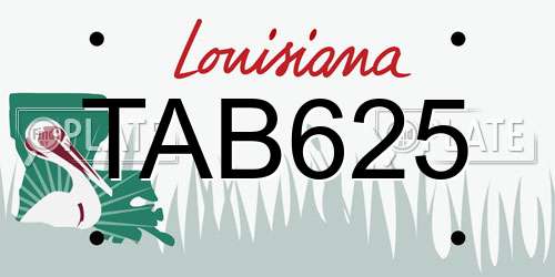 TAB625 Louisiana License Plate