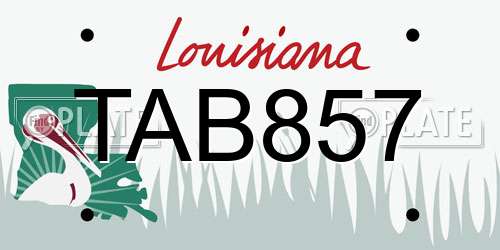 TAB857 Louisiana License Plate