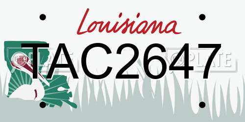 TAC2647 Louisiana License Plate