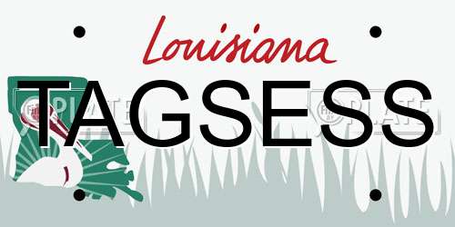 TAGSESS Louisiana License Plate