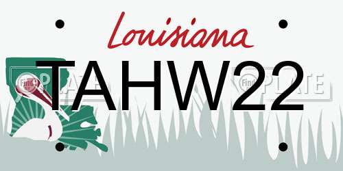 TAHW22 Louisiana License Plate