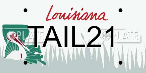TAIL21 Louisiana License Plate