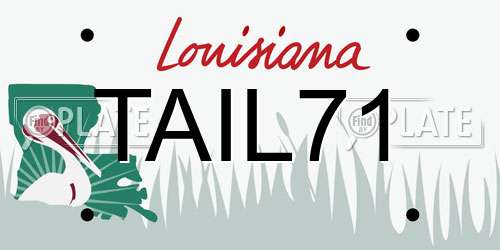 TAIL71 Louisiana License Plate