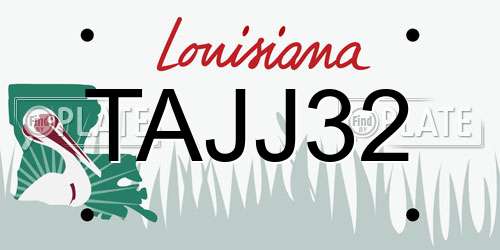 TAJJ32 Louisiana License Plate