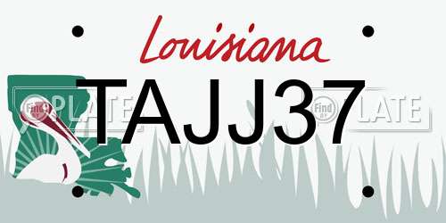 TAJJ37 Louisiana License Plate