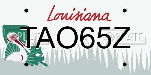 TAO65Z Louisiana License Plate