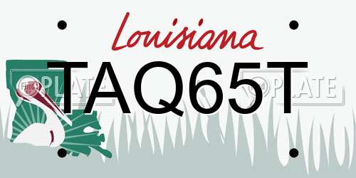 TAQ65T Louisiana License Plate