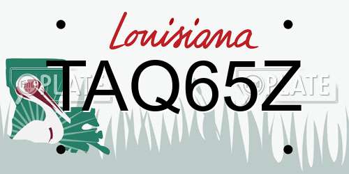TAQ65Z Louisiana License Plate