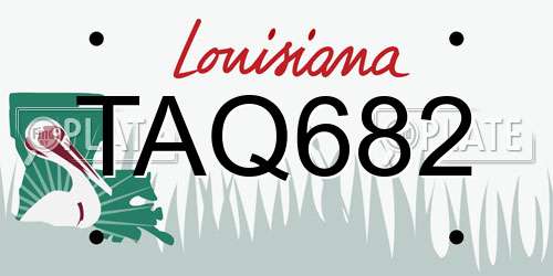 TAQ682 Louisiana License Plate