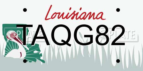 TAQG82 Louisiana License Plate
