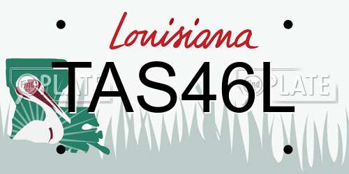 TAS46L Louisiana License Plate