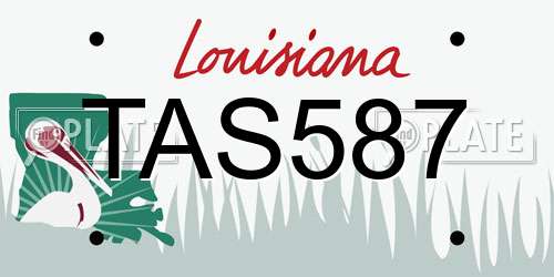 TAS587 Louisiana License Plate