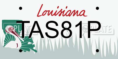 TAS81P Louisiana License Plate