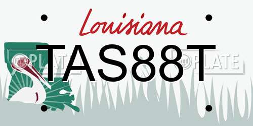 TAS88T Louisiana License Plate