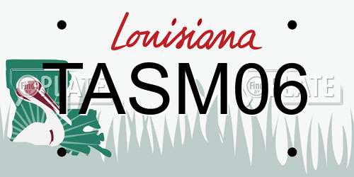 TASM06 Louisiana License Plate