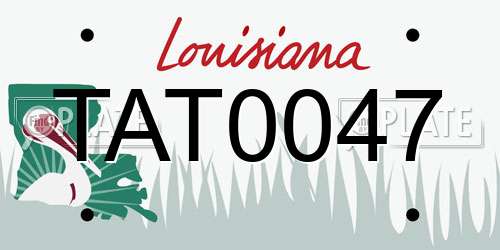 TAT0047 Louisiana License Plate