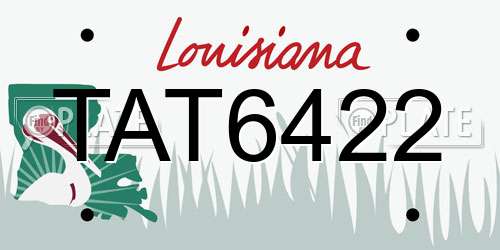 TAT6422 Louisiana License Plate