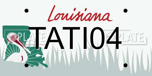 TATI04 Louisiana License Plate