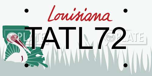 TATL72 Louisiana License Plate