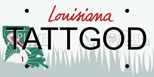 TATTGOD Louisiana License Plate