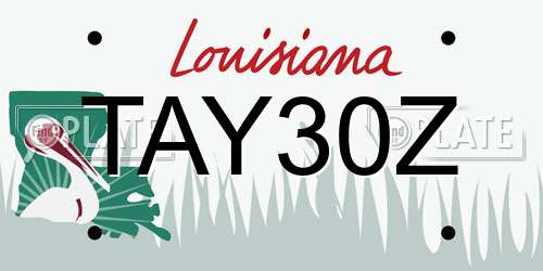 TAY30Z Louisiana License Plate