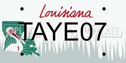 TAYE07 Louisiana License Plate
