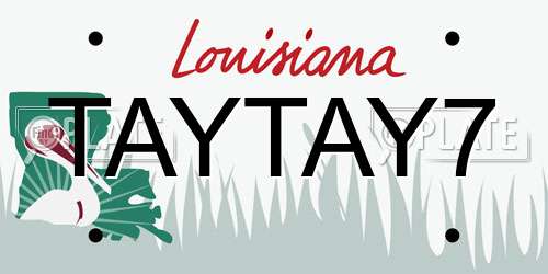 TAYTAY7 Louisiana License Plate