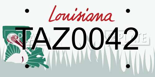 TAZ0042 Louisiana License Plate