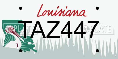 TAZ447 Louisiana License Plate