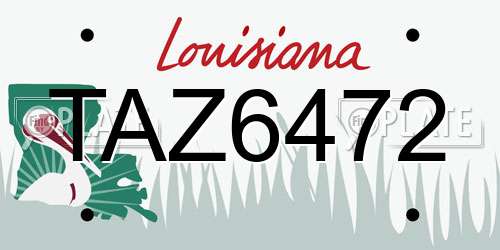 TAZ6472 Louisiana License Plate