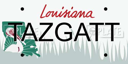 TAZGATT Louisiana License Plate