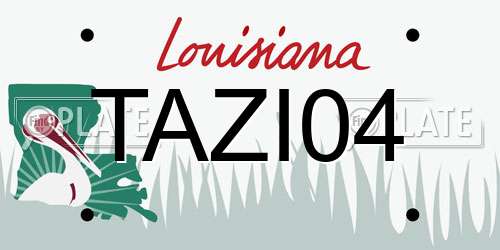 TAZI04 Louisiana License Plate
